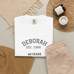 Certified Classic 60th Birthday T-Shirt — Personalized Deborah Est. 1963
