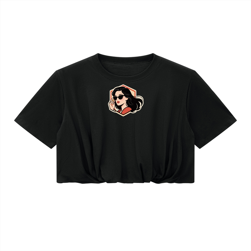 Women’s Crop Bubble Hem T-Shirt